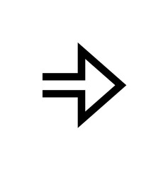 Simple black arrow pointing to the right, a directional symbol.