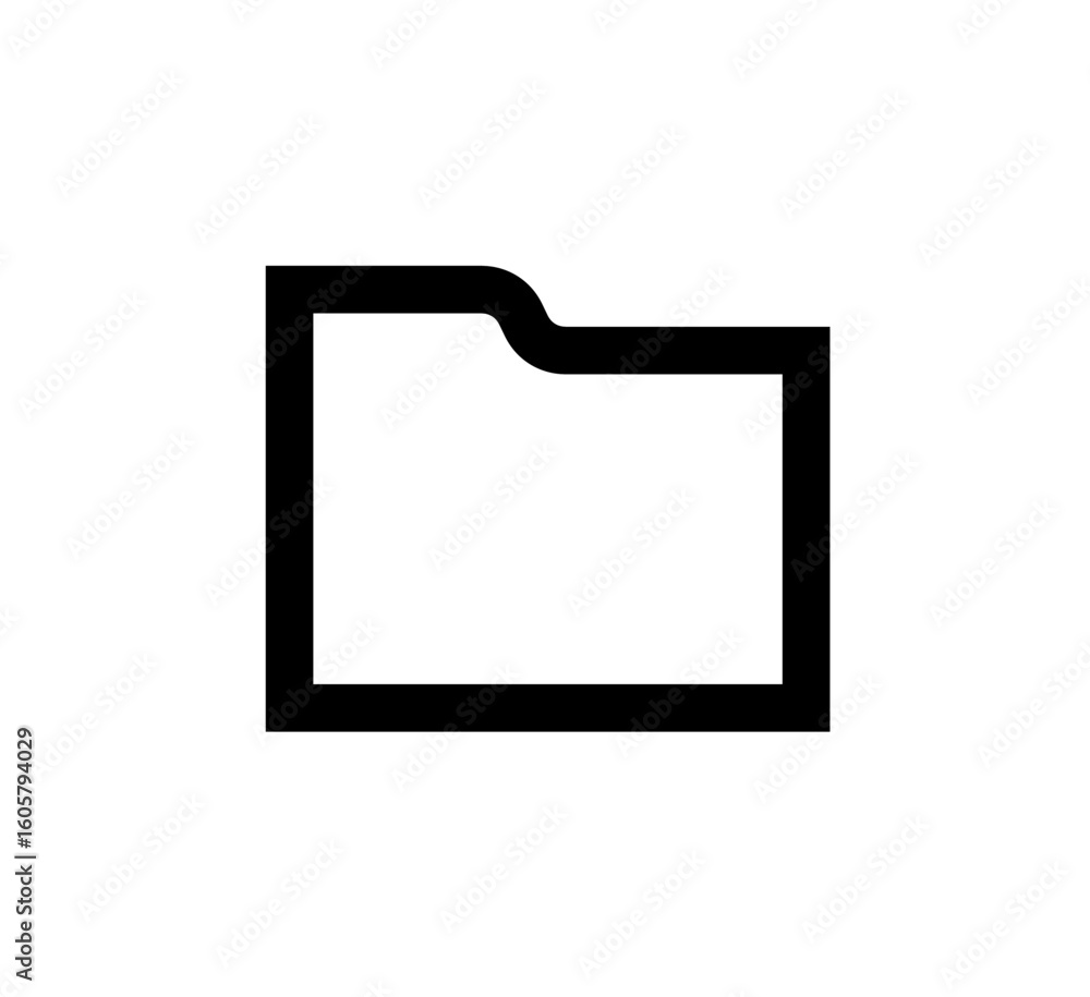 Aufkleber simple black outline icon depicting a file folder, a common symbol for storage and organization.
