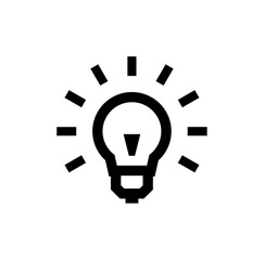 A bright lightbulb icon, radiating brilliance, symbolizes innovation and new ideas.