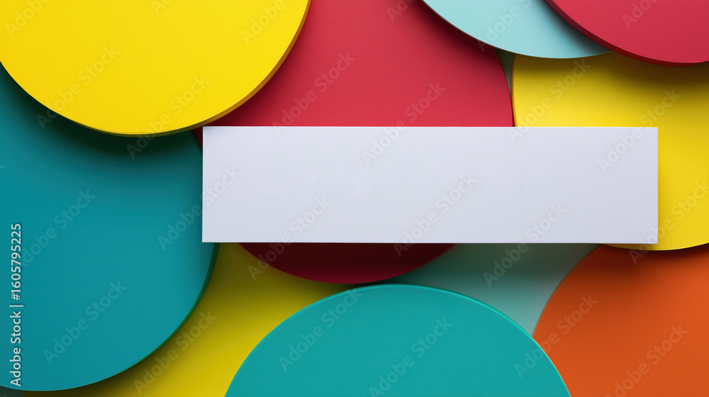 Aufkleber creative display of colorful circles with a blank white space for text