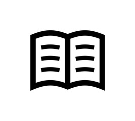 Open book icon, representing reading, knowledge, and learning.