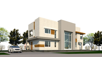modern house in the park