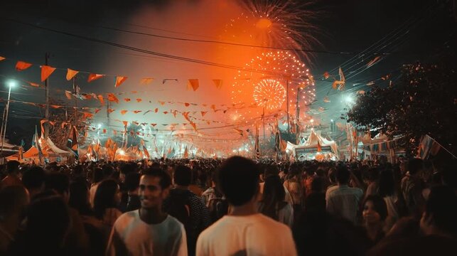 Night Festival Fireworks Celebration