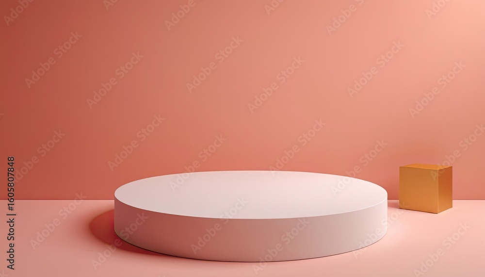 Poster background 3d scene with podium, minimal product display mock up scene and geometric. 9