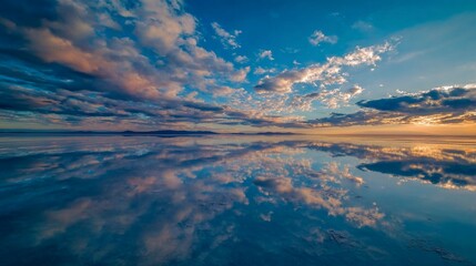 Aerial Salar de Uyuni at Sunset/サラール・デ・ウユニの夕暮れの空中映像