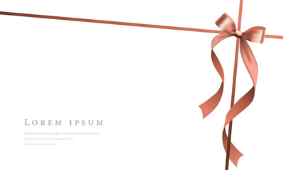 Elegant brown Ribbon Frame with Bow - Decorative Border Design
