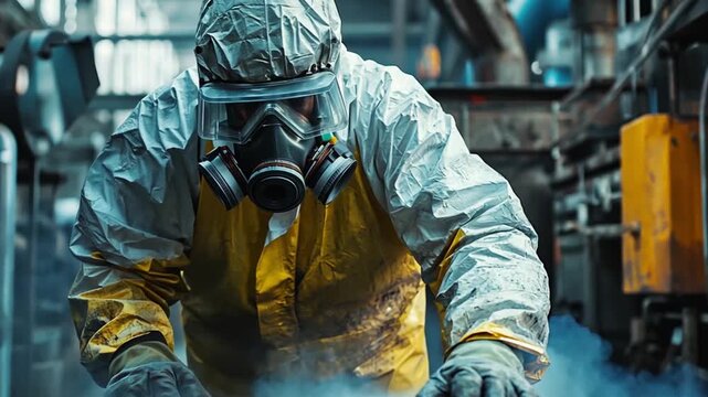 Hazardous Material Worker in Industrial Setting