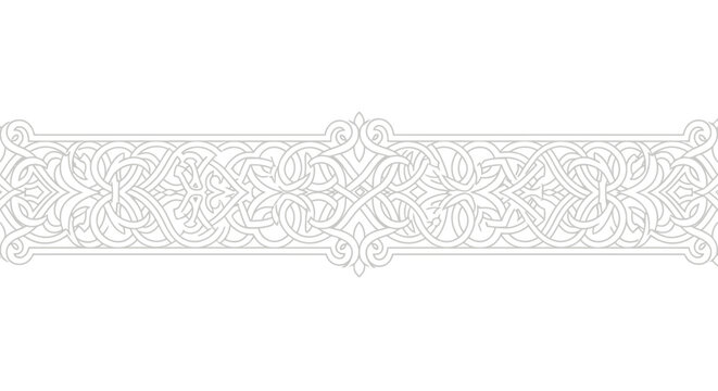 Elegant decorative border with intricate interlaced patterns ideal for invitations or graphic design projects creating visual interest
