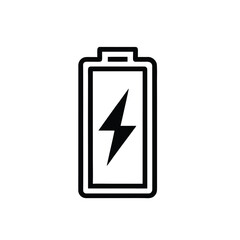 Battery Icon with Lightning Bolt (Outline)