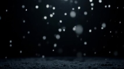 Atmospheric Snowfall on Dark Ground