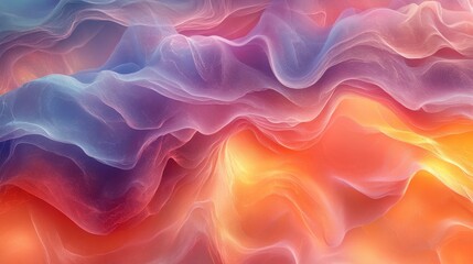 Fototapeta premium Dreamy Abstract Waves in Soft Pastels and Vibrant Hues of Color