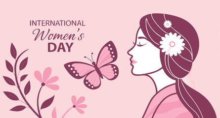 Decorative international women s day card design with elegant typography