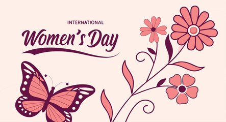 Decorative international women s day card design with elegant typography