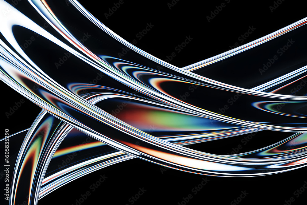 Fototapete abstract curves of iridescent light flowing through darkness a mesmerizing dance of light and shadow
