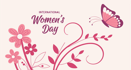 Decorative international women s day card design with elegant typography