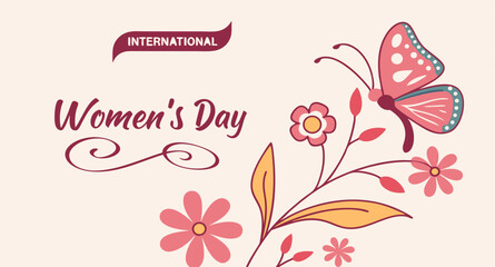 Decorative women s day card design with elegant text elements