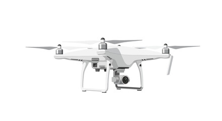 Aerial Vision: Isolated Illustration of a Modern White Drone Technology for Various Applications