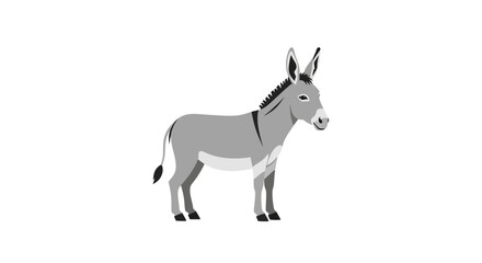Obraz premium Stylized donkey illustration with neutral colors, suitable for educational resources or animal themed projects showcasing animal features