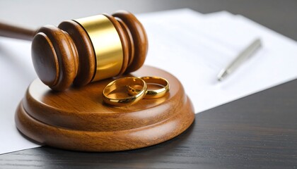 Legal separation and the dissolution of marriage depicted through symbolic imagery
