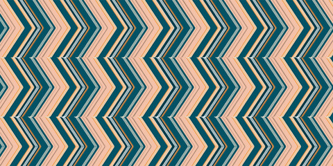 Modern Chevron Seamless Pattern – Abstract Zigzag Background in Peach and Teal