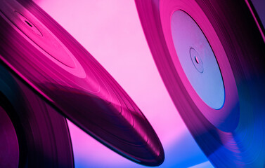 music show dj background with vinyl .close up of vinyl with texture for music banner ticket flyer...