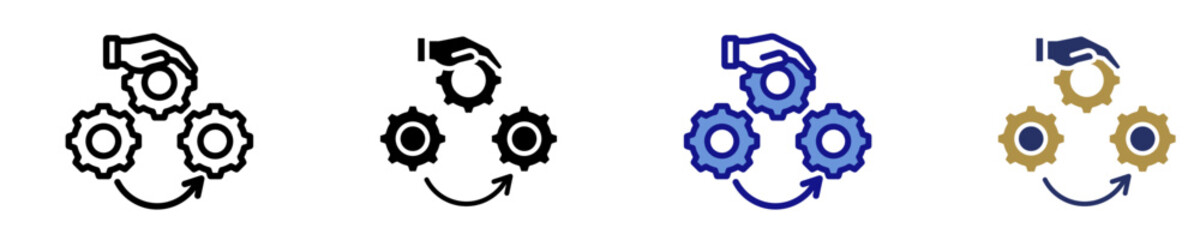 Market Intervention  Icon Set Multiple Style Collection
