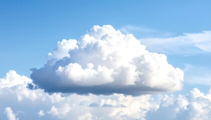 Majestic cumulonimbus cloudscape over a clear blue sky creating a serene vista