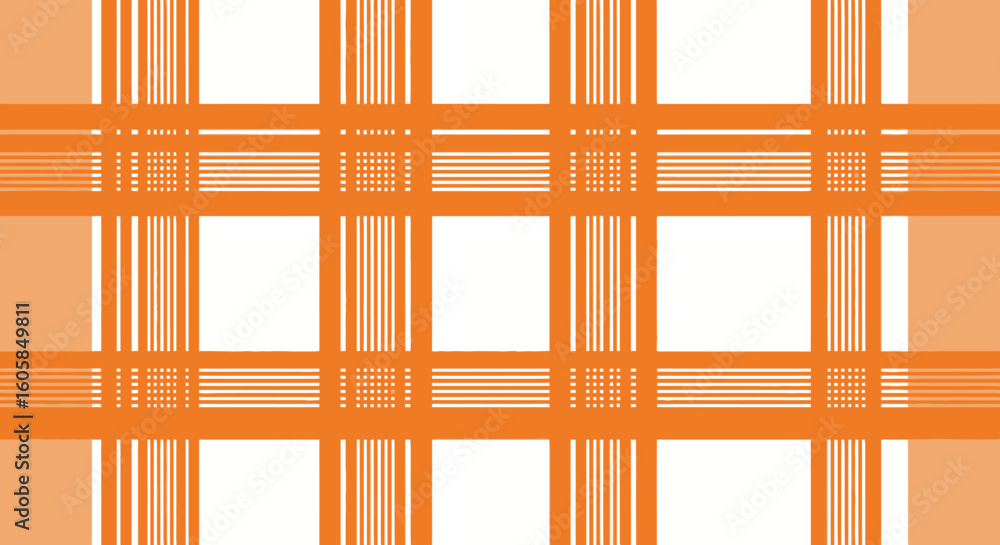 Poster Modern orange plaid design with geometric line pattern creates visually appealing and versatile backdrop for multiple creative projects or product