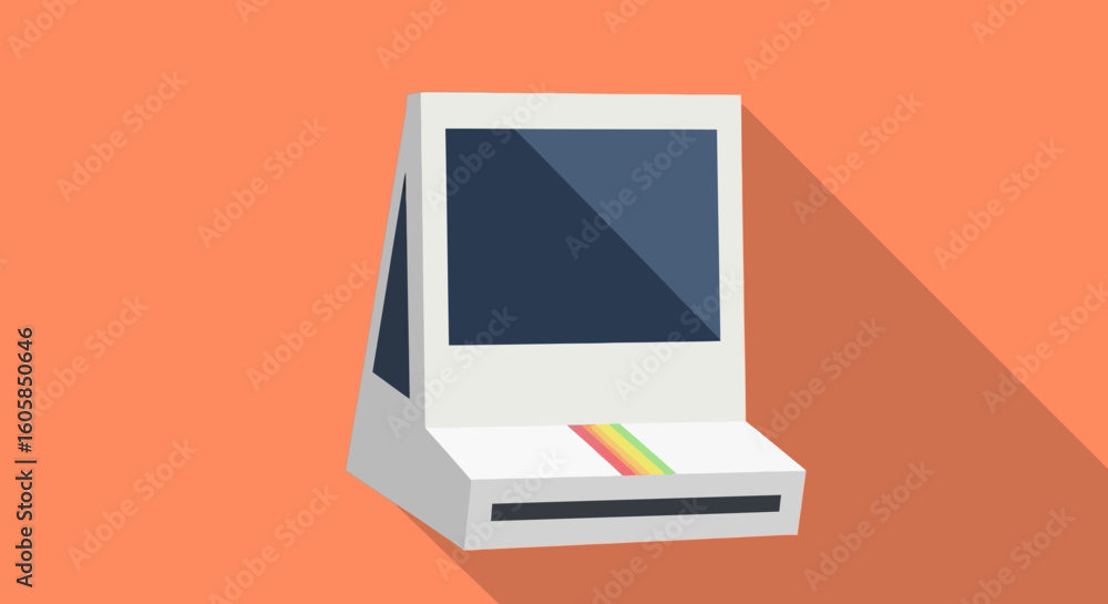 Poster retro digital frame mockup with a clean design style for nostalgic display platforms