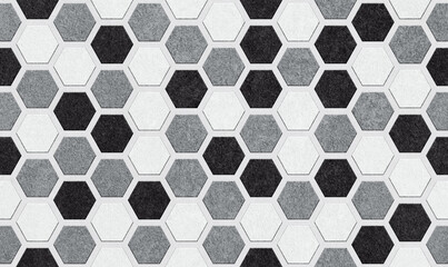Panoramic mosaic tile hexagon gresite texture, ceramic pattern background for design and decoration	