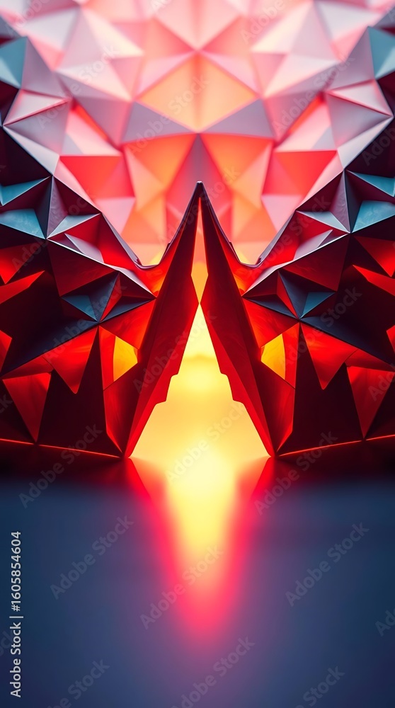 Aufkleber geometric precision: a symmetrical abstract showcasing vibrant colors and sharp angles