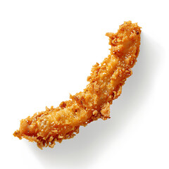 Crispy Breaded Chicken Tender Isolated on White Background