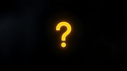 Glowing question mark in dark space, symbolizing curiosity and the unknown.