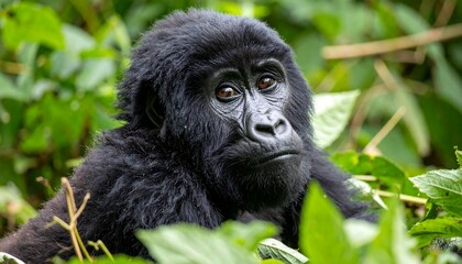 Obraz premium Gorilla in lush foliage