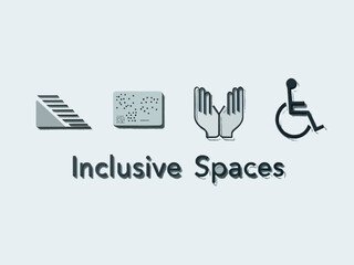 Fototapeta premium Four different symbols that represent the concept of inclusive spaces