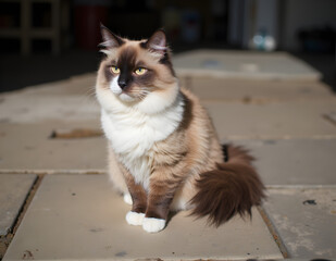 Ai generated image of Ragdoll cat.
