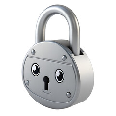 Cute Gray Padlock with Keyhole