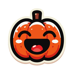 Halloween Pumpkin Face Expression – Flat Cartoon Vector