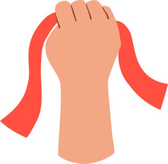 Fist Gripping Indonesian Flag Ribbon