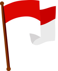 Indonesian Flag Icon With Wide Bottom Curve