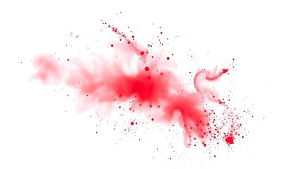 A festive explosion of red powder in mid-air against a clean white background.