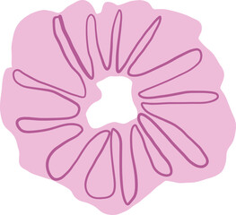 Scrunchie Hair Tie Light Purple With Wavy Petals