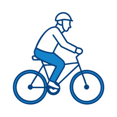 Obraz premium Silhouette of an Elderly Man Cycling on a Park Path During Late Afternoon Sunlight