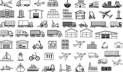 Set of vector house icons collection with hand drawn doodle style for web and business design patterns