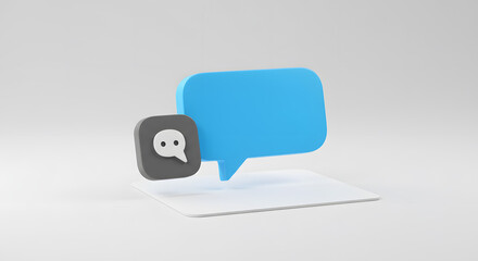 Fototapeta premium Digital Communication: Speech Bubbles and Messaging Icon