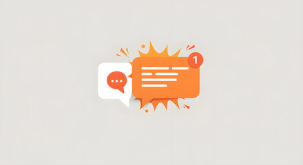 Unread Message Notification: Modern Orange and White Design