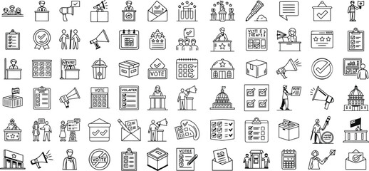 A diverse collection of doodle vector icons representing countries, business, finance, and web symbols for modern design