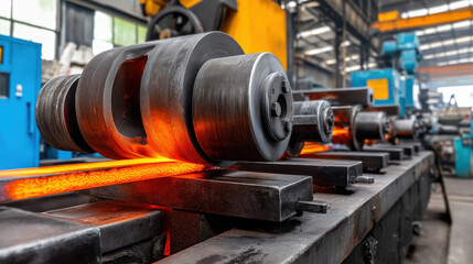 Steel production process in an industrial facility during daytime operations