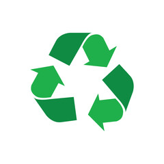 Recycle Icon with Three Arrows. Eco-Friendly Cycle Process Symbol Vector