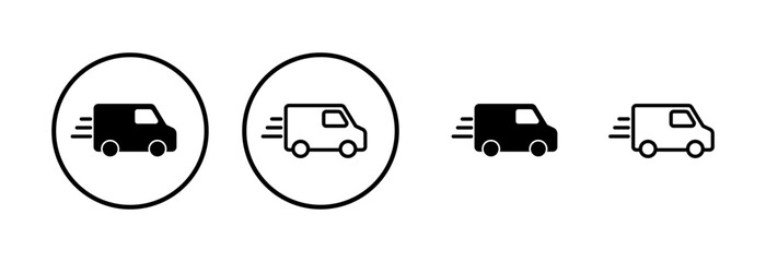 Delivery truck icon logo design. Delivery truck sign and symbol. Shipping fast delivery icon
